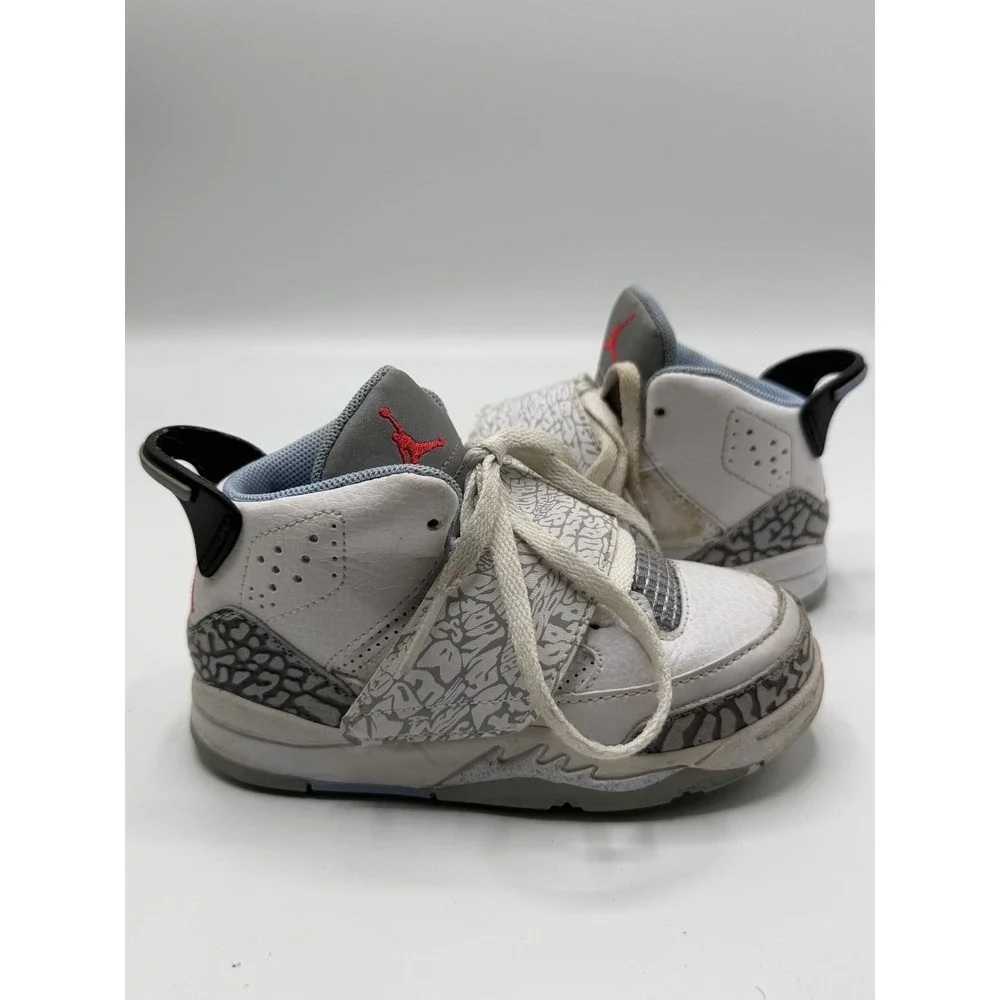Jordan Son of Mars White Blue 512244-109 Toddler Size 8C Pre-Owned No Box
